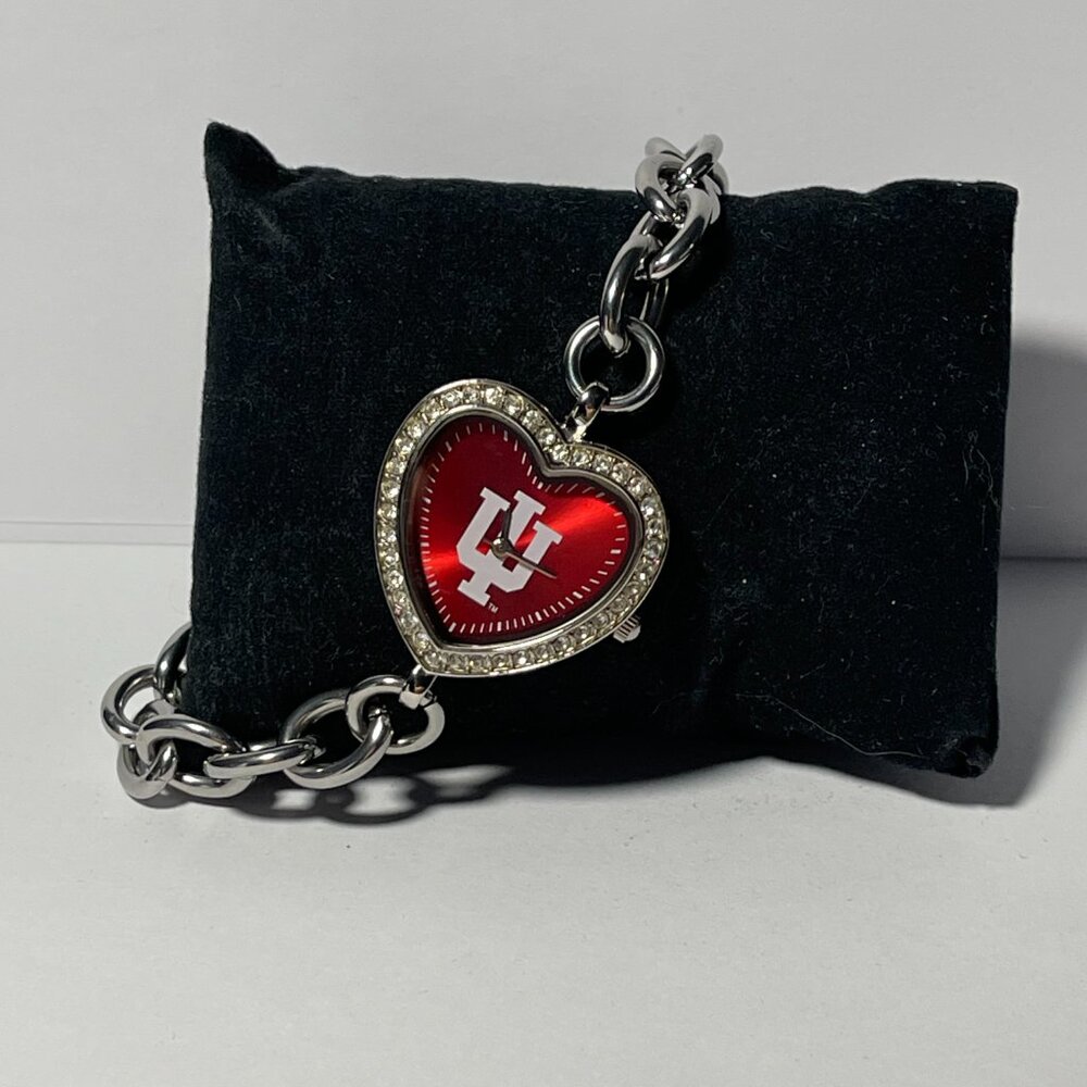 Indiana Hoosiers NCAA Heart Stainless-Steel Bracelet Watch by Game Time NEW